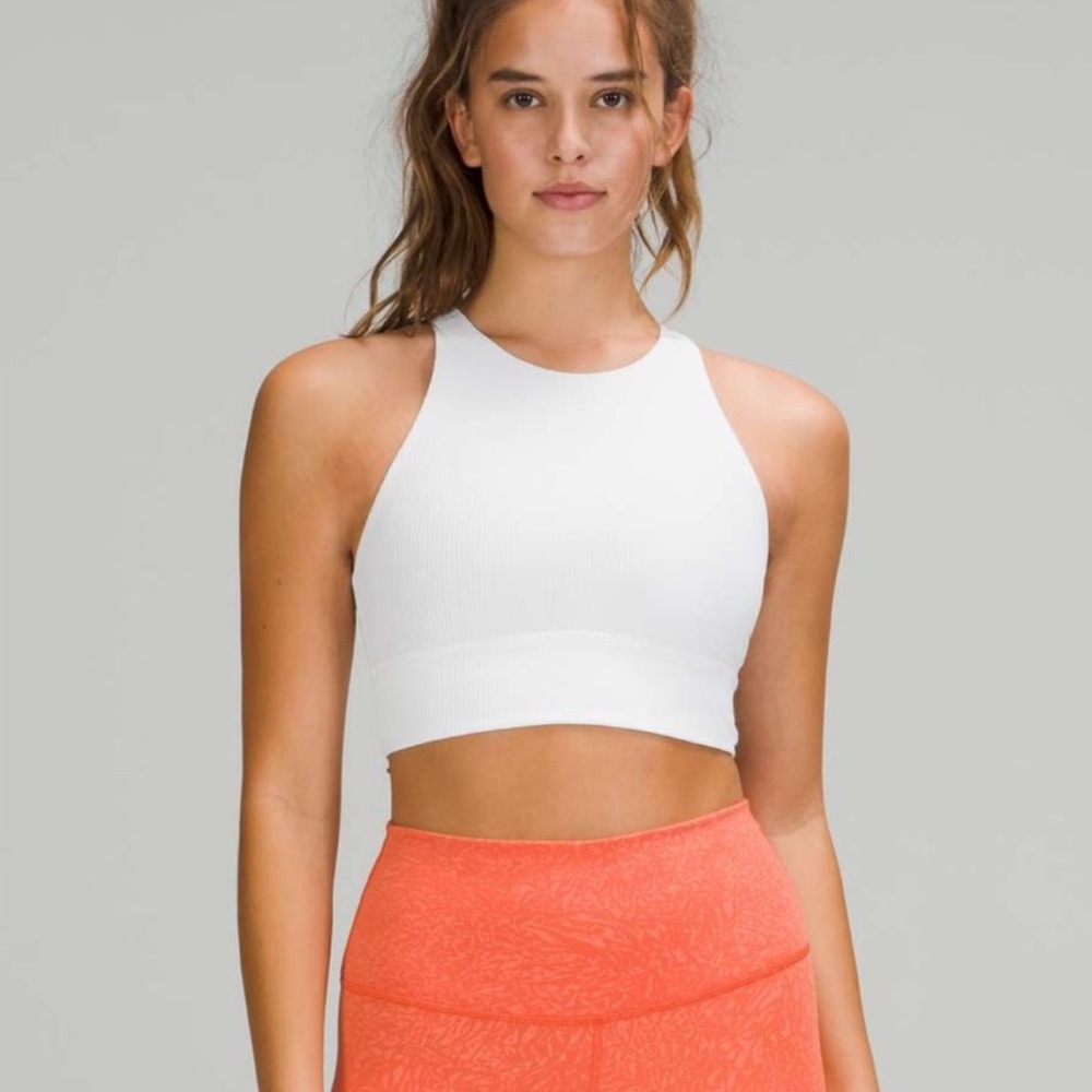 Lululemon Energy Ribbed High Neck Longline Sports Bra